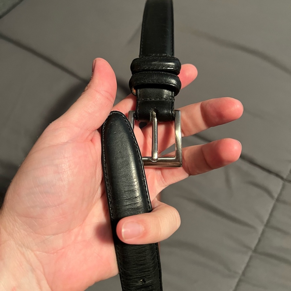Mens coach black leather belt